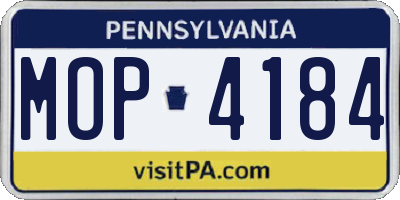 PA license plate MOP4184