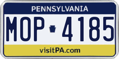 PA license plate MOP4185