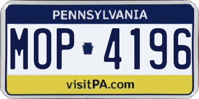 PA license plate MOP4196