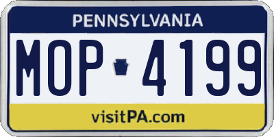 PA license plate MOP4199