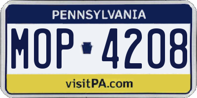 PA license plate MOP4208