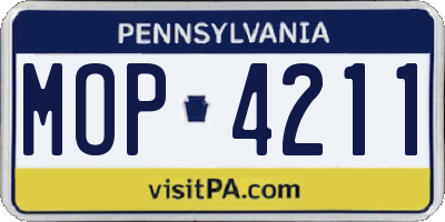PA license plate MOP4211