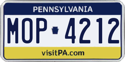 PA license plate MOP4212