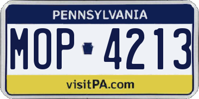 PA license plate MOP4213