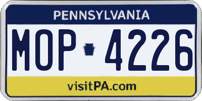 PA license plate MOP4226