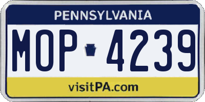 PA license plate MOP4239