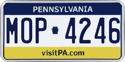 PA license plate MOP4246