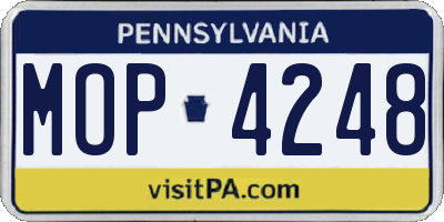 PA license plate MOP4248