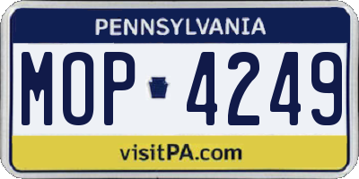 PA license plate MOP4249