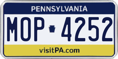 PA license plate MOP4252