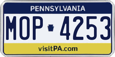 PA license plate MOP4253