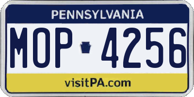 PA license plate MOP4256