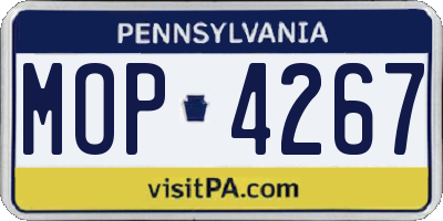 PA license plate MOP4267