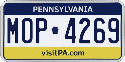 PA license plate MOP4269