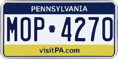 PA license plate MOP4270