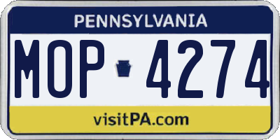 PA license plate MOP4274
