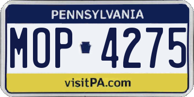 PA license plate MOP4275