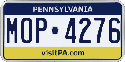 PA license plate MOP4276