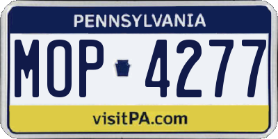 PA license plate MOP4277