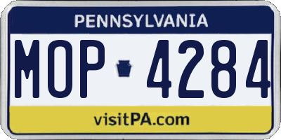 PA license plate MOP4284