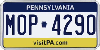 PA license plate MOP4290