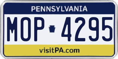 PA license plate MOP4295