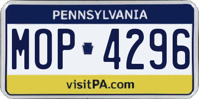 PA license plate MOP4296