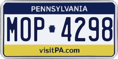 PA license plate MOP4298