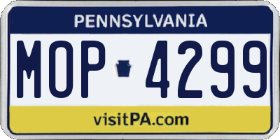 PA license plate MOP4299