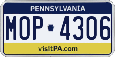 PA license plate MOP4306
