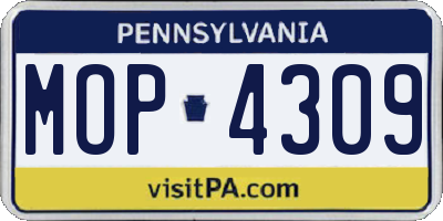 PA license plate MOP4309