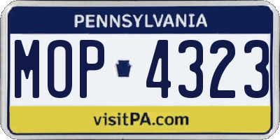 PA license plate MOP4323