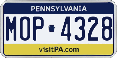 PA license plate MOP4328