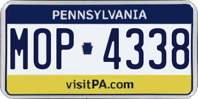 PA license plate MOP4338