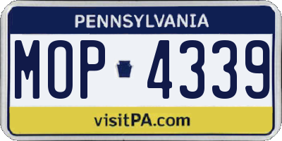 PA license plate MOP4339