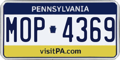 PA license plate MOP4369