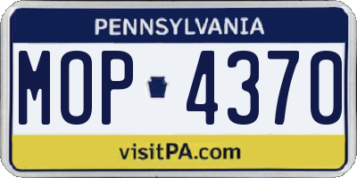 PA license plate MOP4370