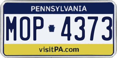 PA license plate MOP4373