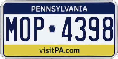 PA license plate MOP4398