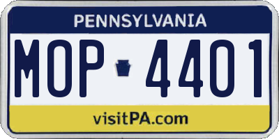 PA license plate MOP4401