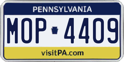 PA license plate MOP4409