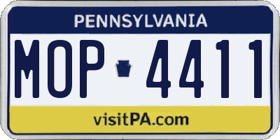 PA license plate MOP4411