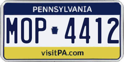 PA license plate MOP4412