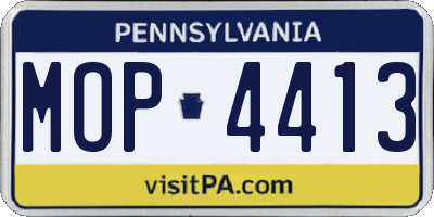 PA license plate MOP4413
