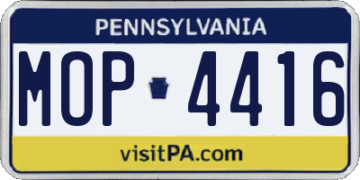 PA license plate MOP4416