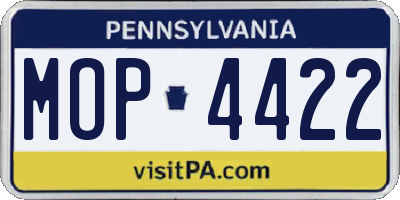 PA license plate MOP4422