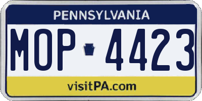 PA license plate MOP4423