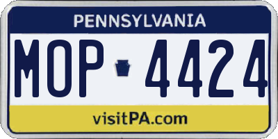 PA license plate MOP4424
