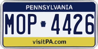 PA license plate MOP4426
