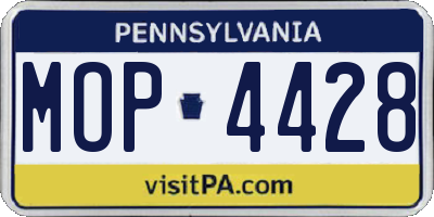PA license plate MOP4428